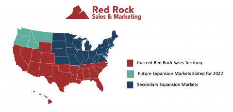Red Rock Sales & Marketing Coverage Map 2021